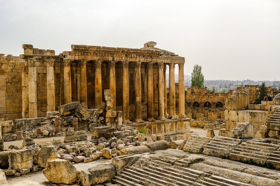 Center courtyard of the Baalbek ruins in Lebanon