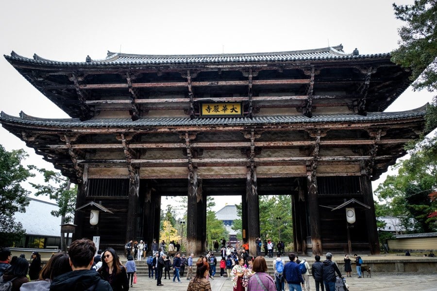 Ancient Todaiji gate in Nara