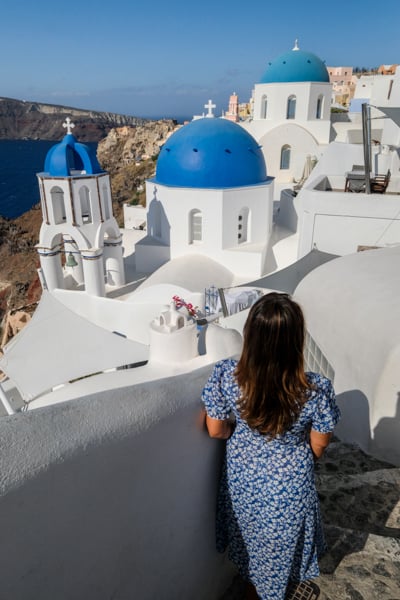 Three Blue Domes Church Oia