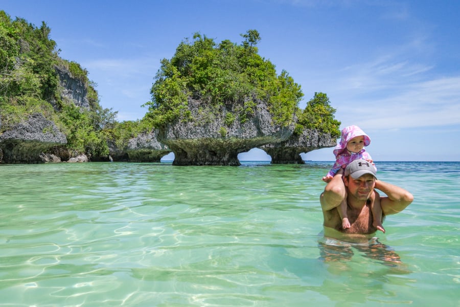 Swimming at Bahari Beach in Buton Sulawesi
