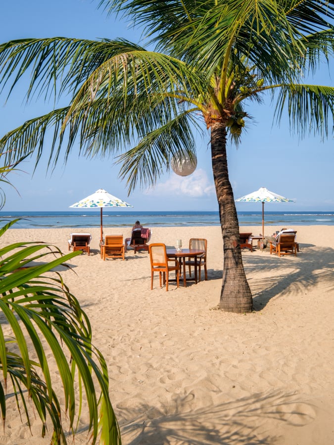 Beach views at Tandjung Sari in Sanur Bali