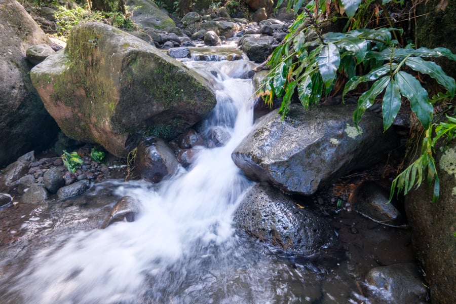 Stream running through boulders