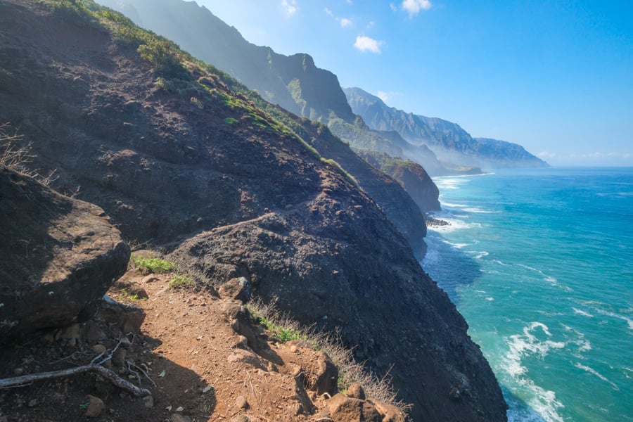Steep rock section of the hike