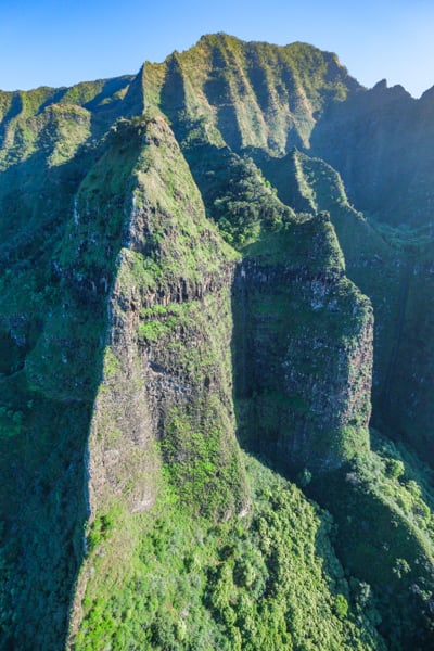 Steep mountain ridges