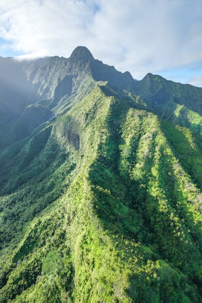 Slopes of Mount Waialeale from above
