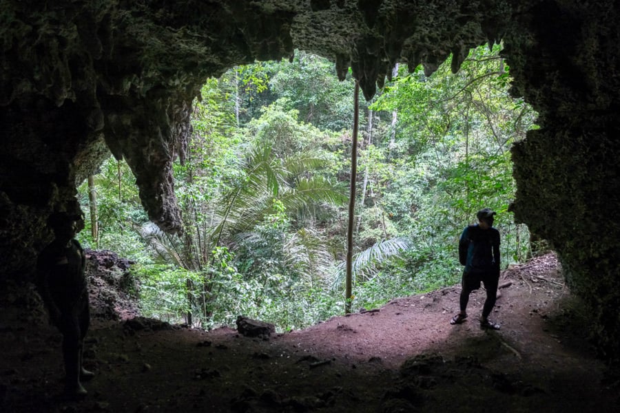 Entrance to the bat cave at the Samparona waterfall trek
