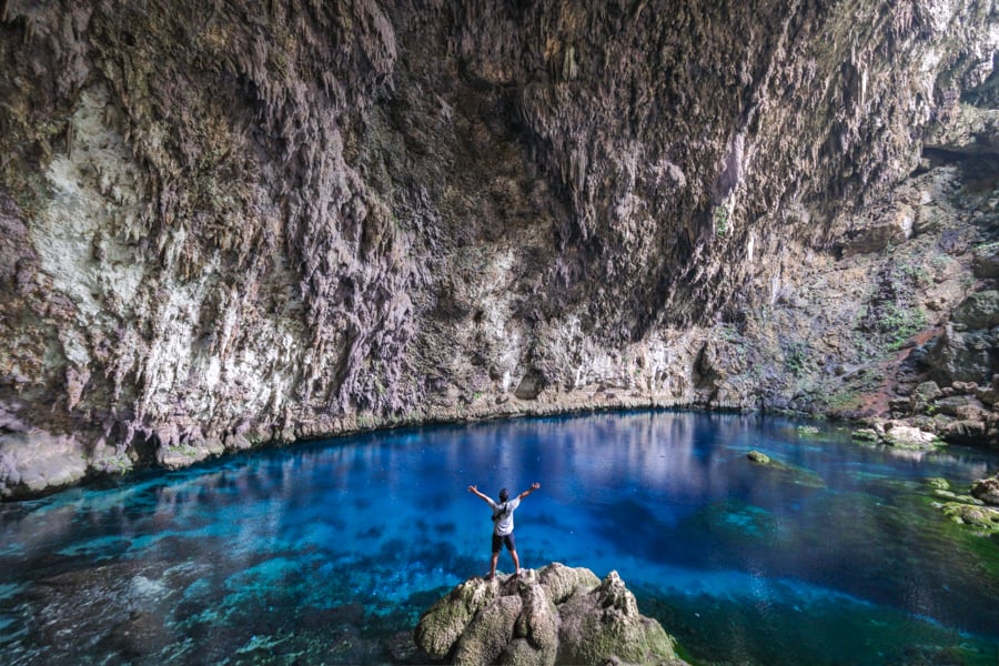 Koo cave and blue pool in Muna