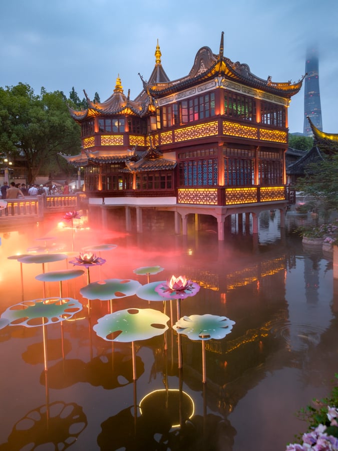 Huxinting Teahouse pond at Yuyuan Garden