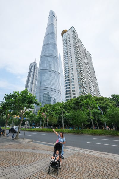 View from below the Shanghai Tower
