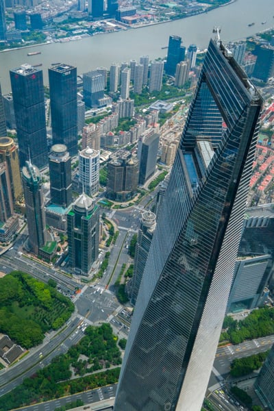 View from inside the Shanghai Tower