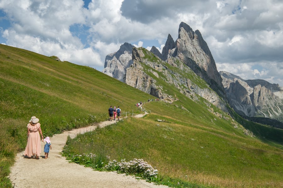 Seceda path best hikes in the Dolomites of Italy